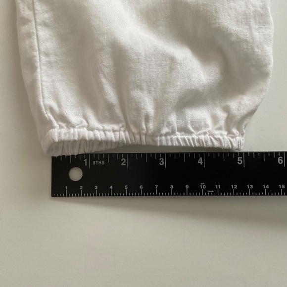 Saint Tropez West Blouse XL White Lace Keyhole Boho Cottagecore Peasant Summer - Picture 8 of 8